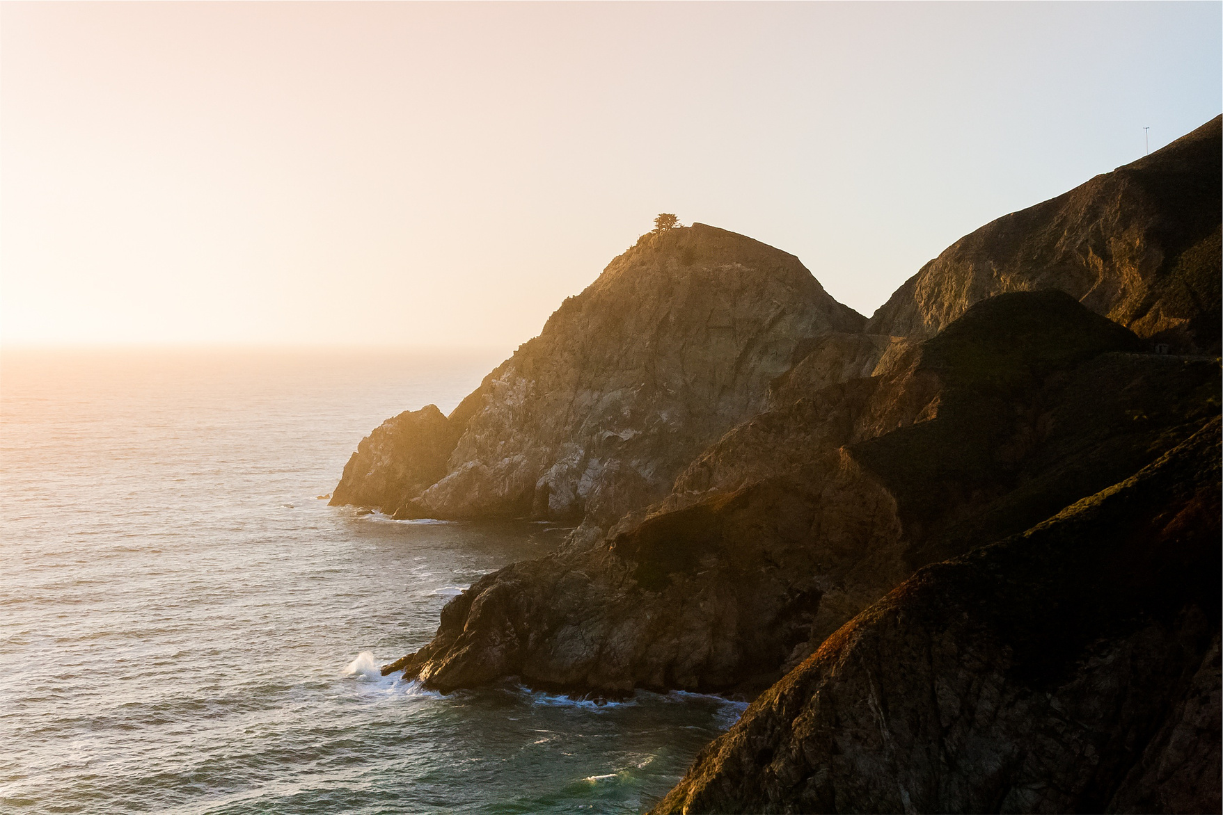 Mountain Peak with Beach View